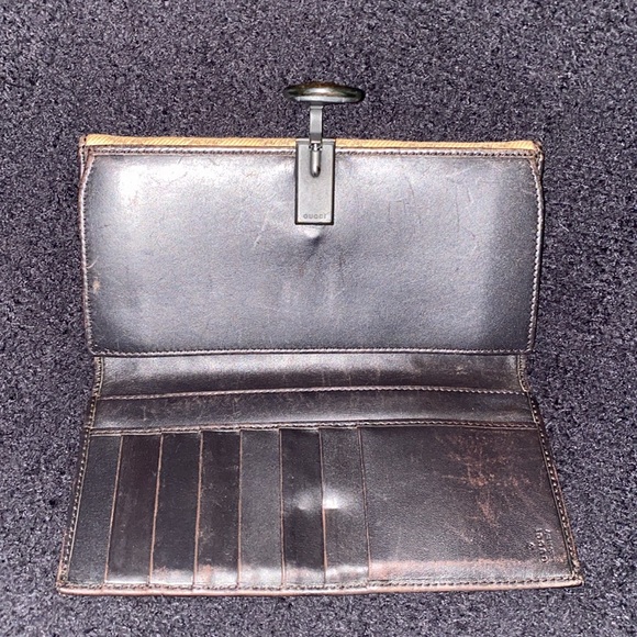 Gucci, unique canvas, leather long monogram wallet - Picture 4 of 6